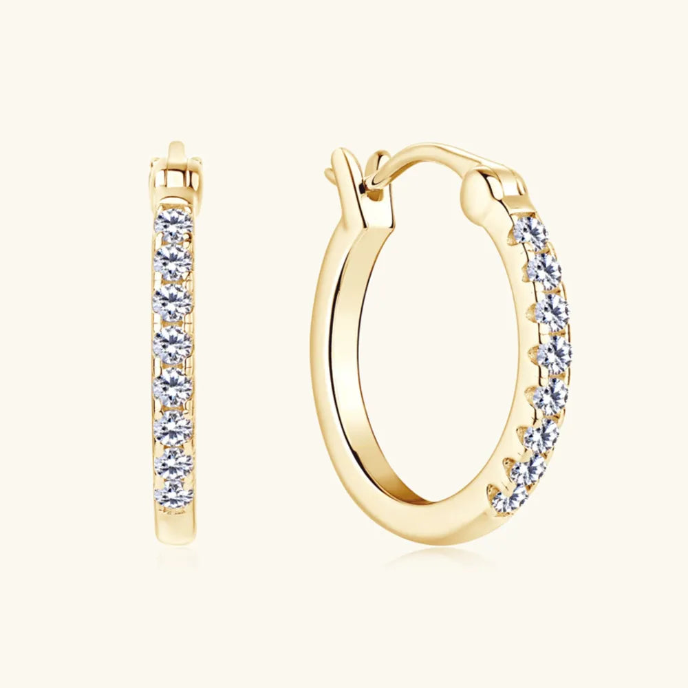ORECCHINI HUGGIE ARGENTO MOISSANITE