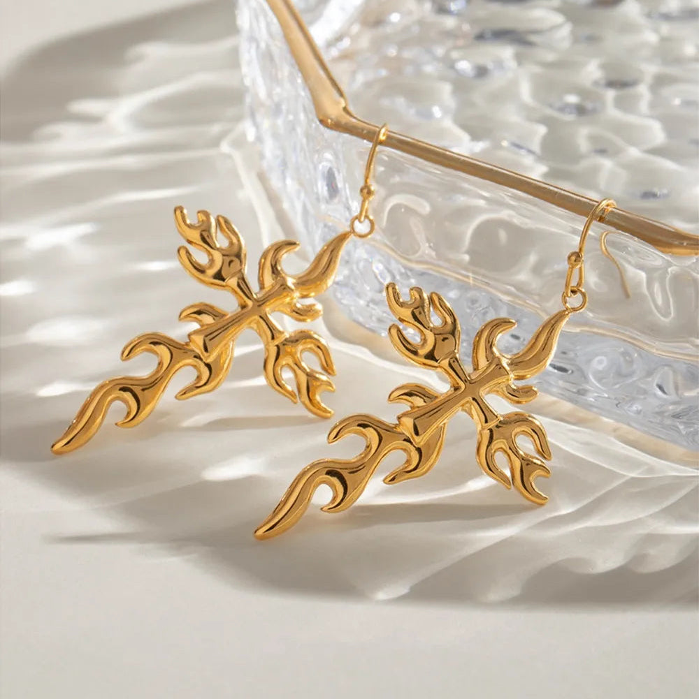 ORECCHINI CROSS ORO PLACCATO 18K
