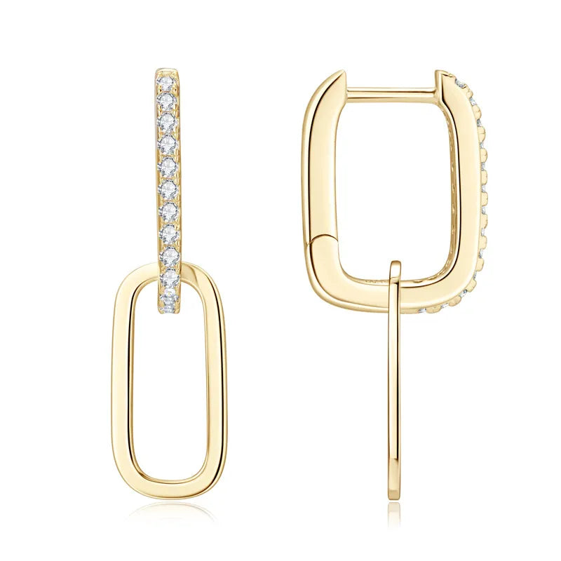 ORECCHINI CHAIN ARGENTO MOISSANITE