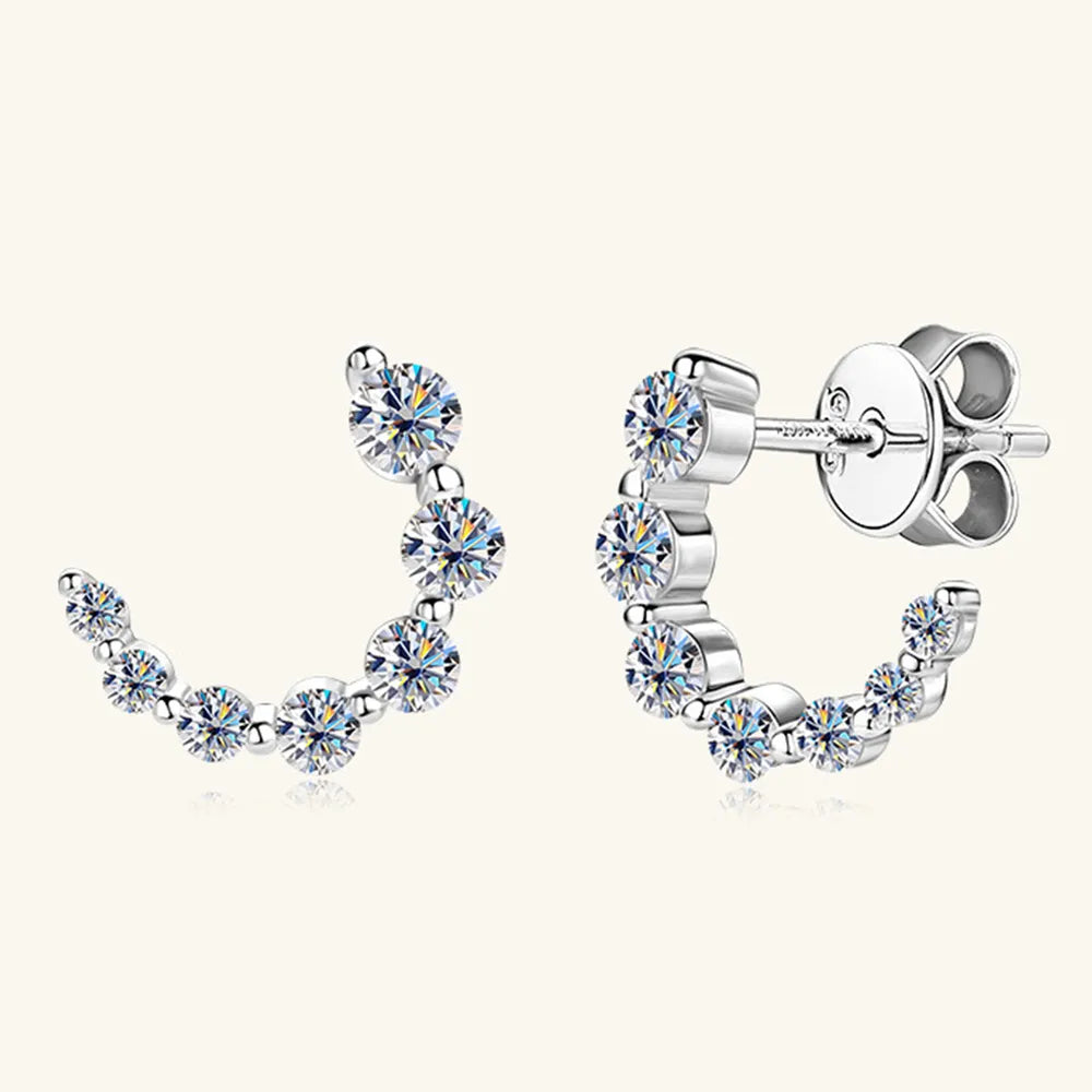 ORECCHINI STUD ARGENTO MOISSANITE