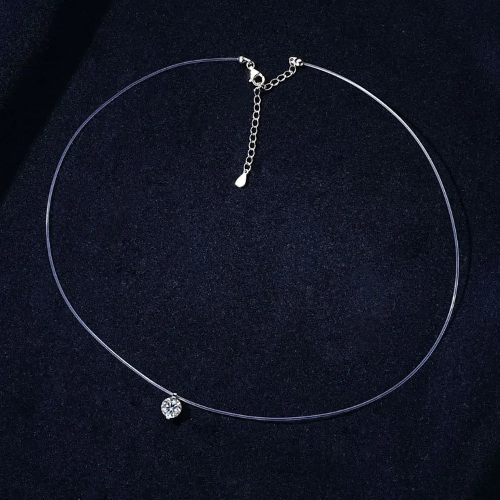 COLLANA ROUND ARGENTO MOISSANITE 1 CARATO
