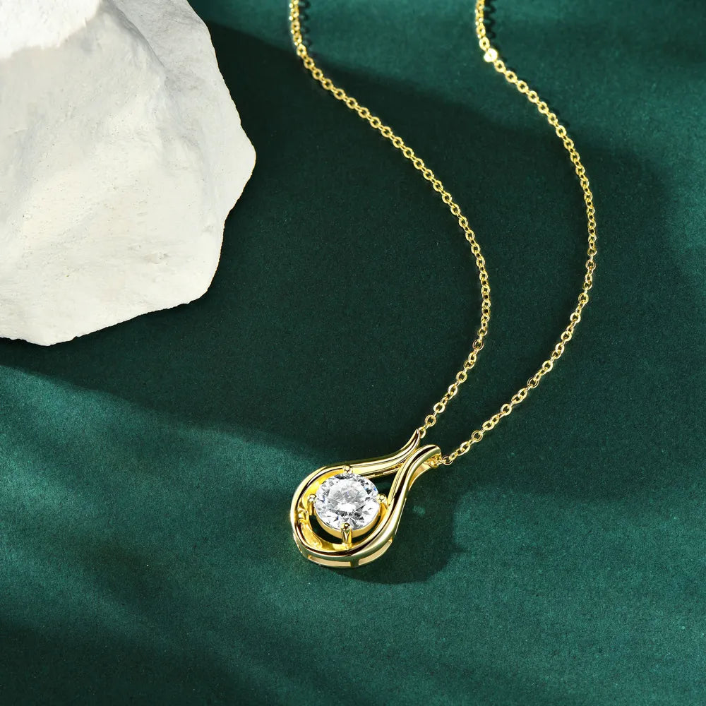 COLLANA GOCCIA ARGENTO MOISSANITE 2 CARATI