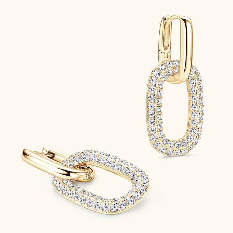 ORECCHINI CHAIN ARGENTO MOISSANITE 2.16 CARATI