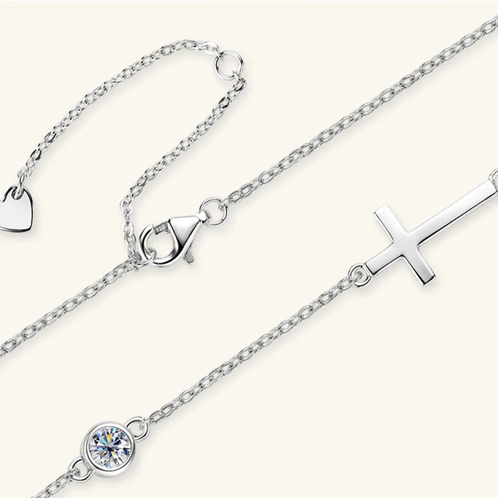 COLLANA CROSS ARGENTO MOISSANITE
