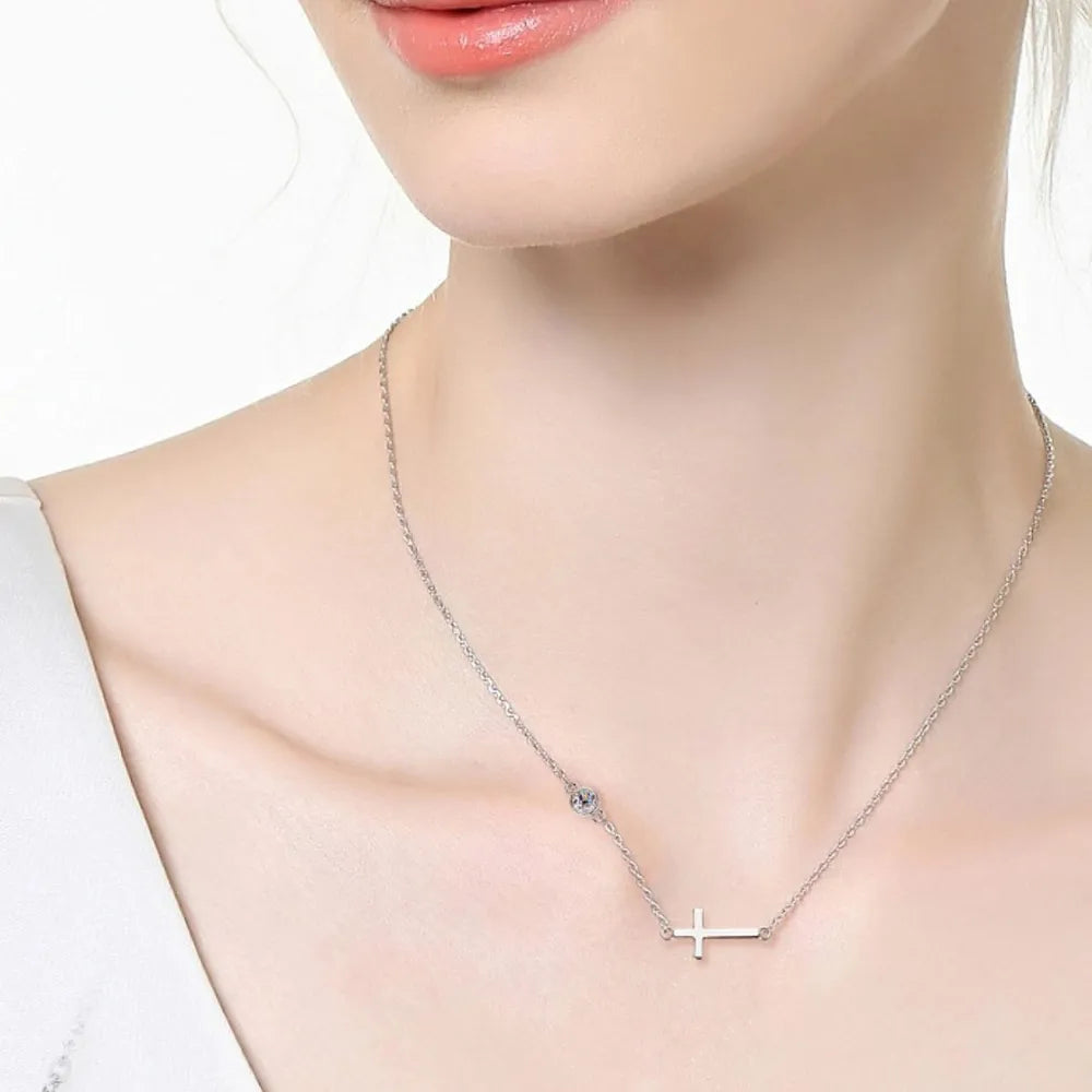 COLLANA CROSS ARGENTO MOISSANITE