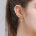 ORECCHINI HUGGIE ARGENTO MOISSANITE