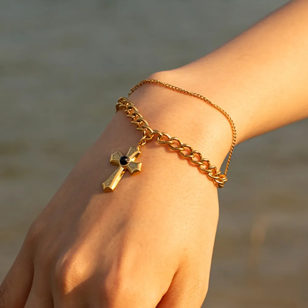 BRACCIALE CROCE PENDENTE