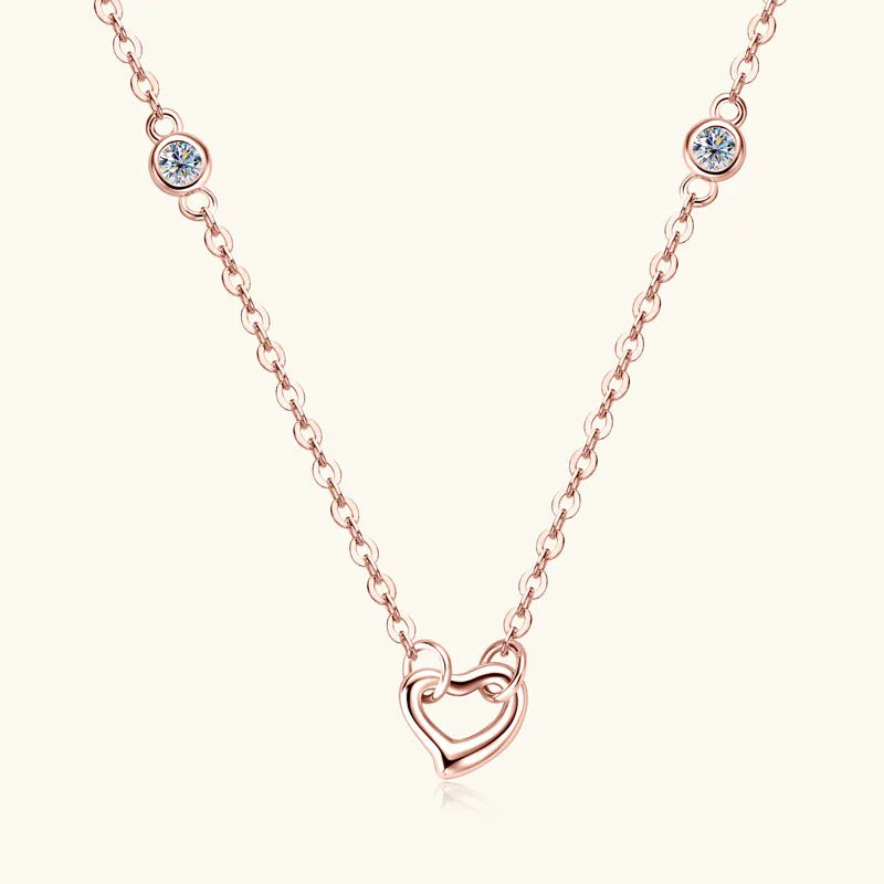 COLLANA HEART ARGENTO MOISSANITE
