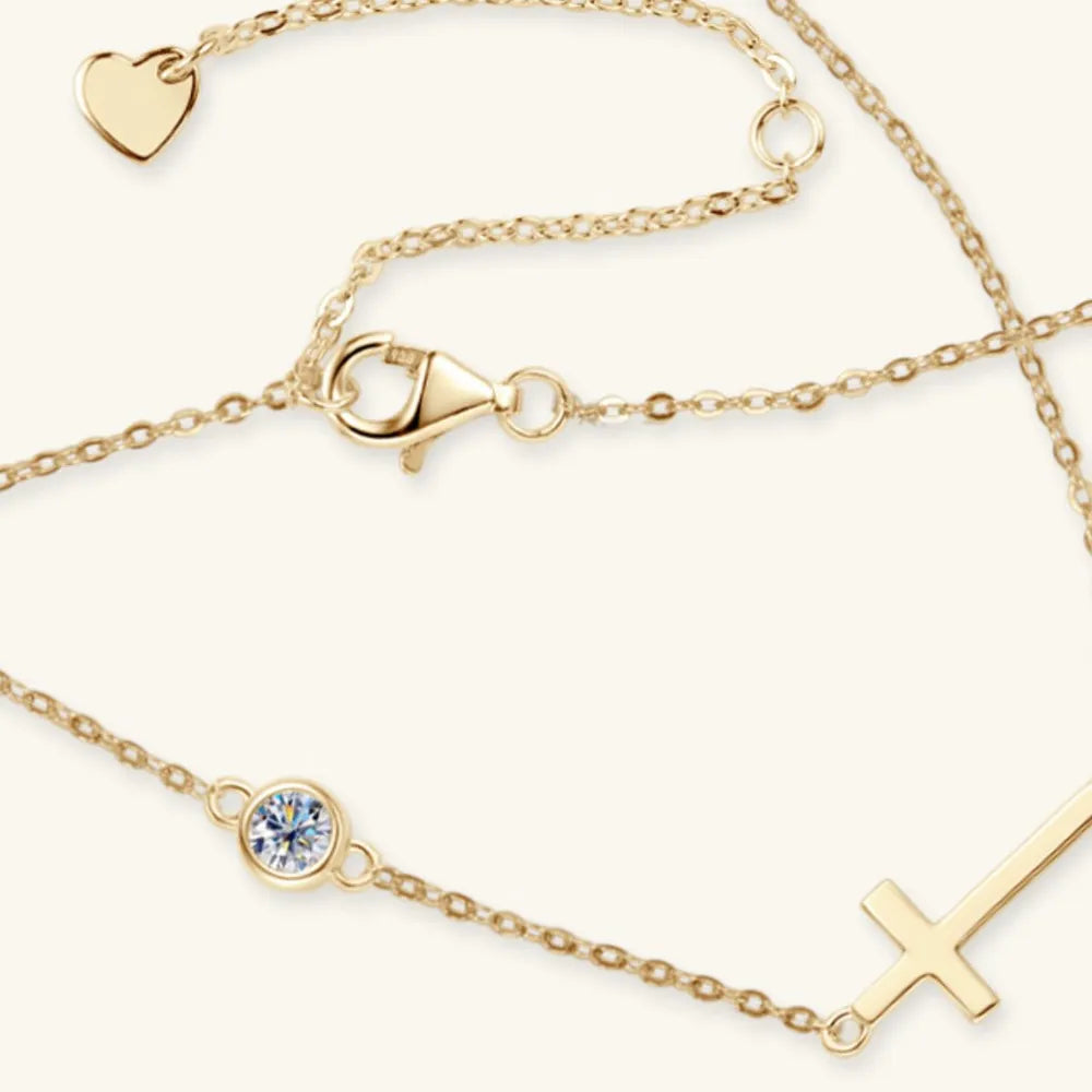 COLLANA CROSS ARGENTO MOISSANITE