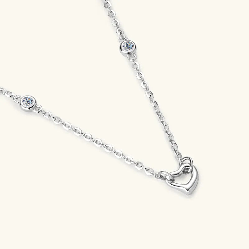 COLLANA HEART ARGENTO MOISSANITE