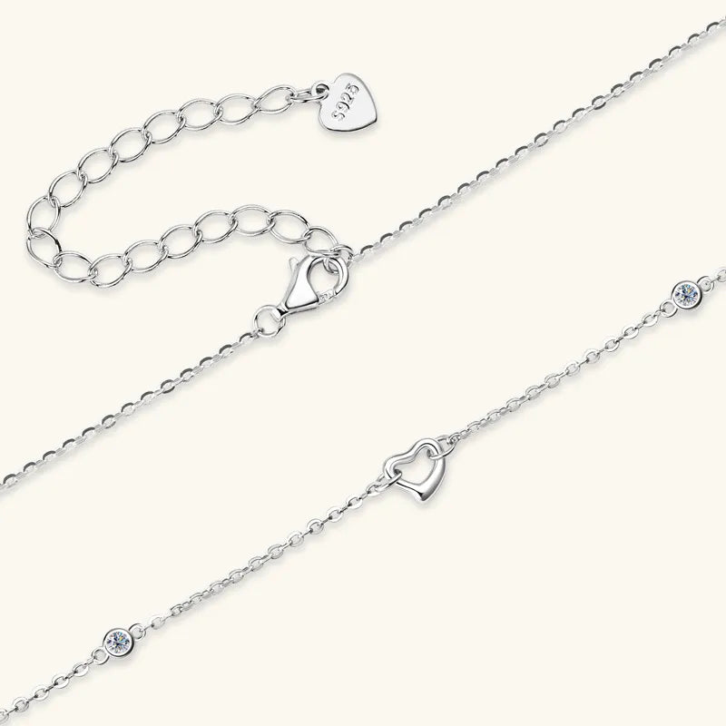 COLLANA HEART ARGENTO MOISSANITE