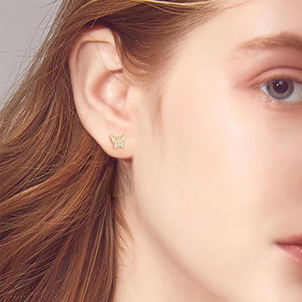 ORECCHINI FARFALLA ARGENTO MOISSANITE