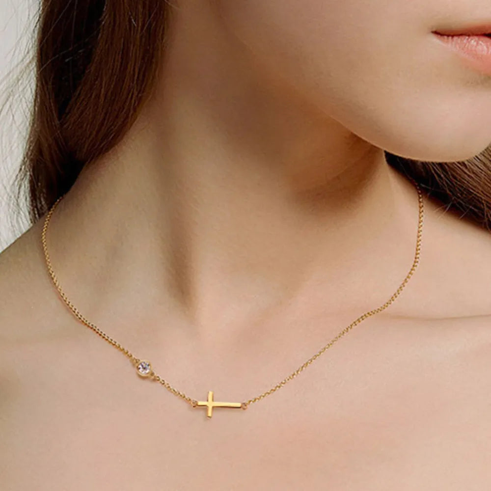 COLLANA CROSS ARGENTO MOISSANITE