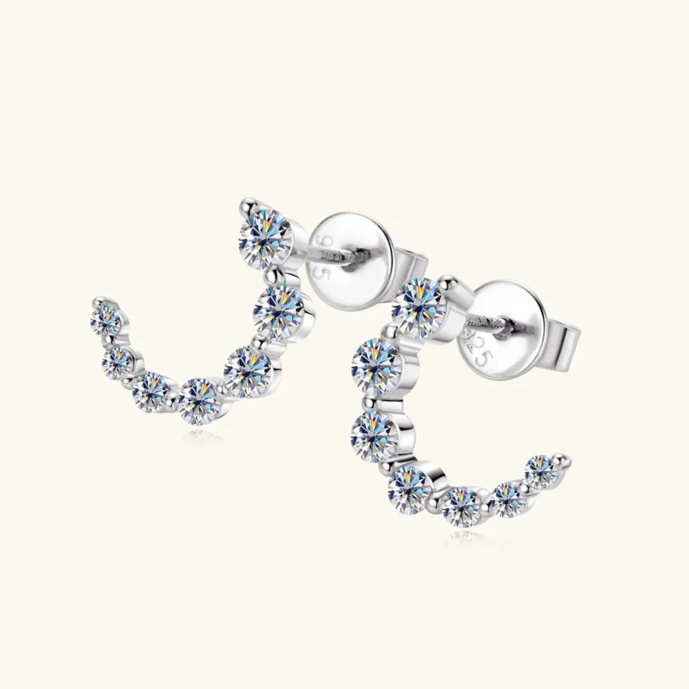 ORECCHINI STUD ARGENTO MOISSANITE
