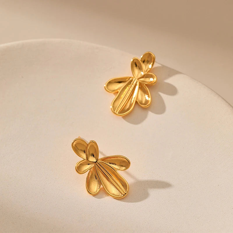 ORECCHINI FOGLIA ORO PLACCATO 18K