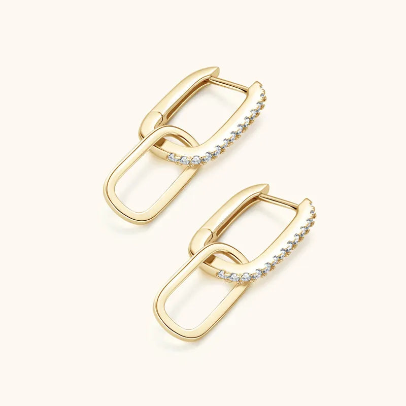 ORECCHINI CHAIN ARGENTO MOISSANITE