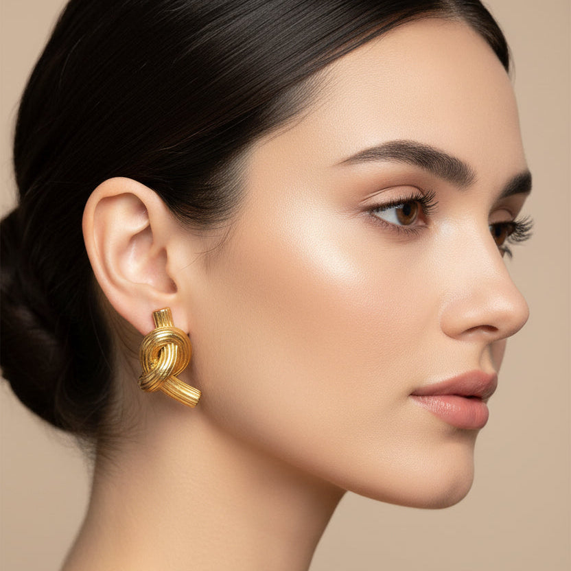 ORECCHINI NODI PLACCATI ORO 18K