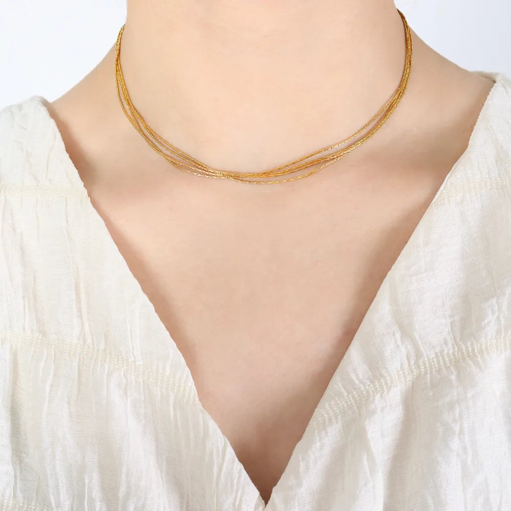 COLLANA MULTILAYER ORO PLACCATO 18K