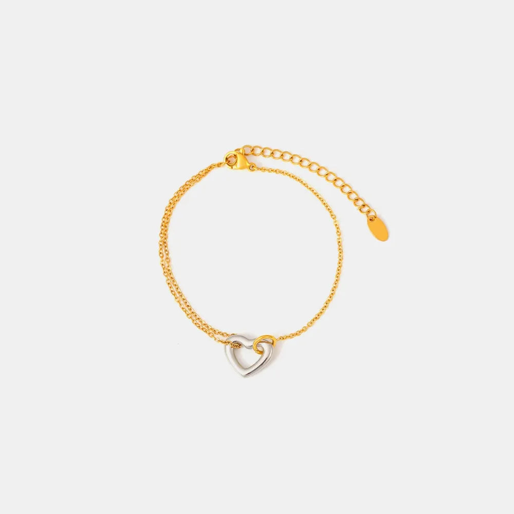 BRACCIALE CUORE PLACCATO ORO 18K