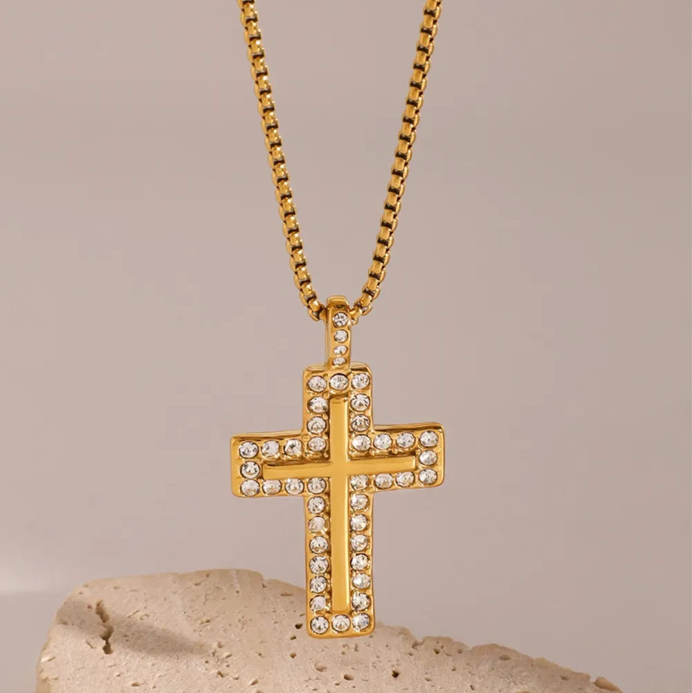 COLLANA CROSS ORO PLACCATO 18K