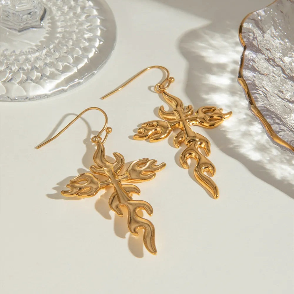 ORECCHINI CROSS ORO PLACCATO 18K