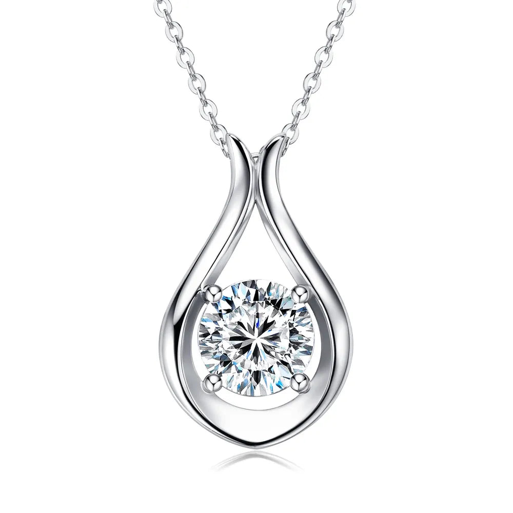 COLLANA GOCCIA ARGENTO MOISSANITE 2 CARATI