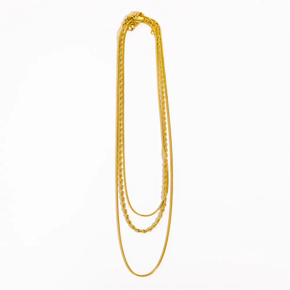 COLLANA TRIS ORO PLACCATO 18K