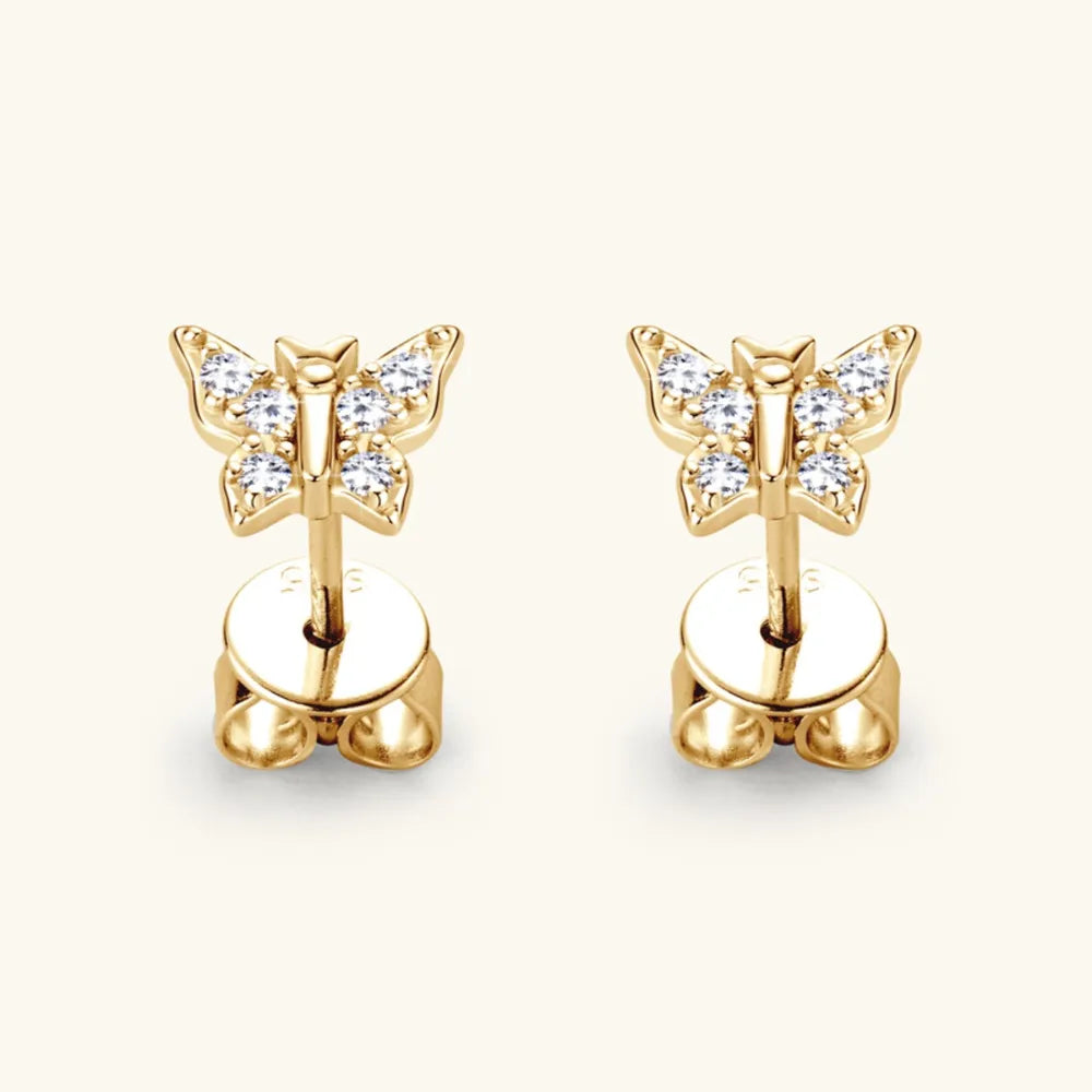 ORECCHINI FARFALLA ARGENTO MOISSANITE