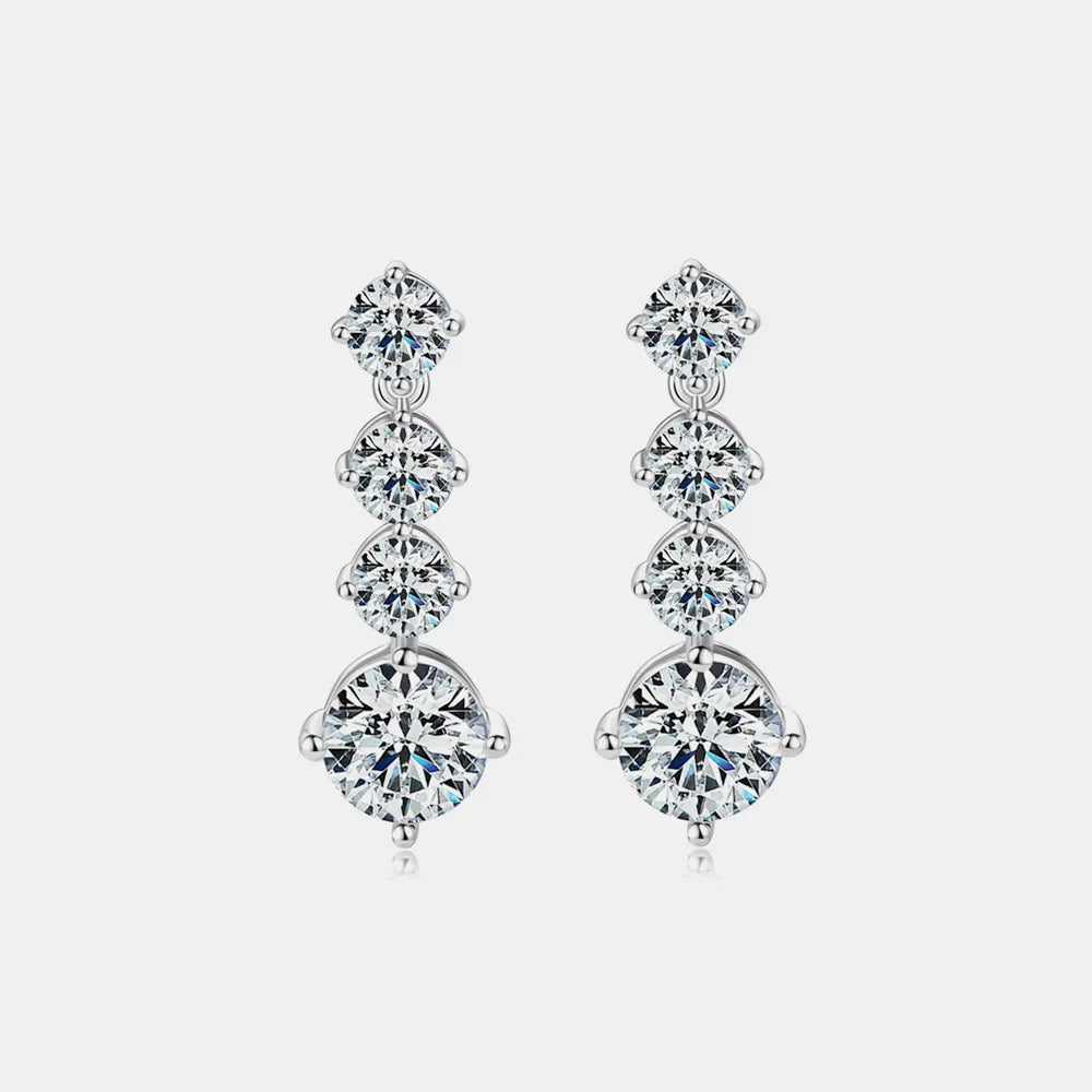 ORECCHINI PENDOLO ARGENTO MOISSANITE 4 CARATI