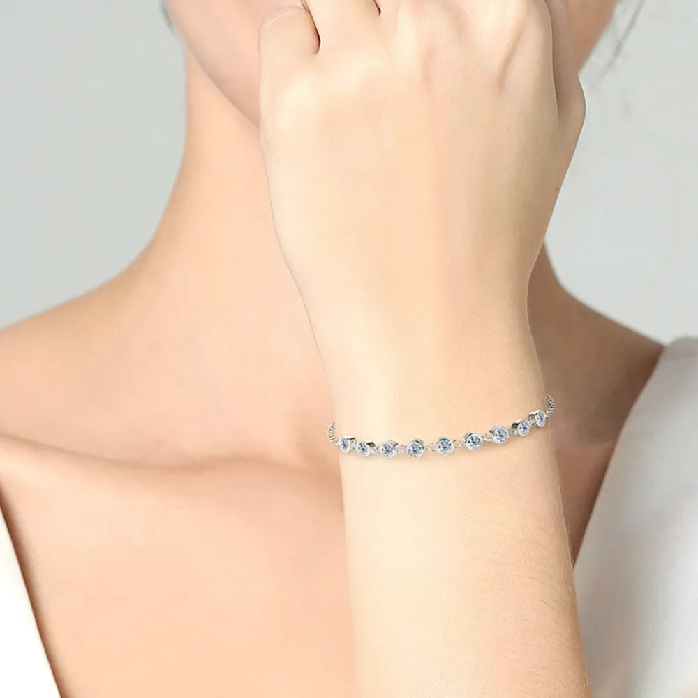 BRACCIALE ARGENTO MOISSANITE 0.9 CARATI
