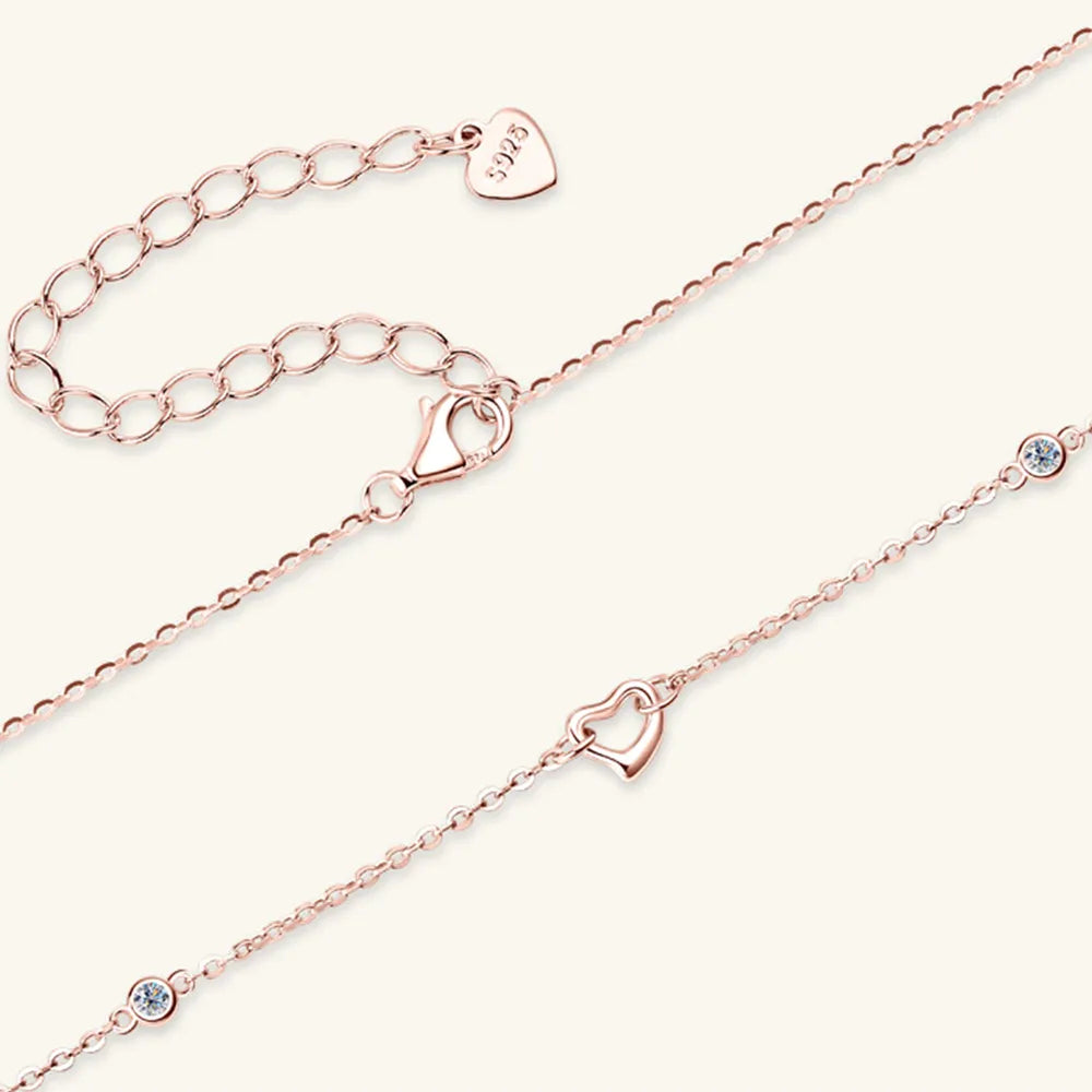 COLLANA HEART ARGENTO MOISSANITE