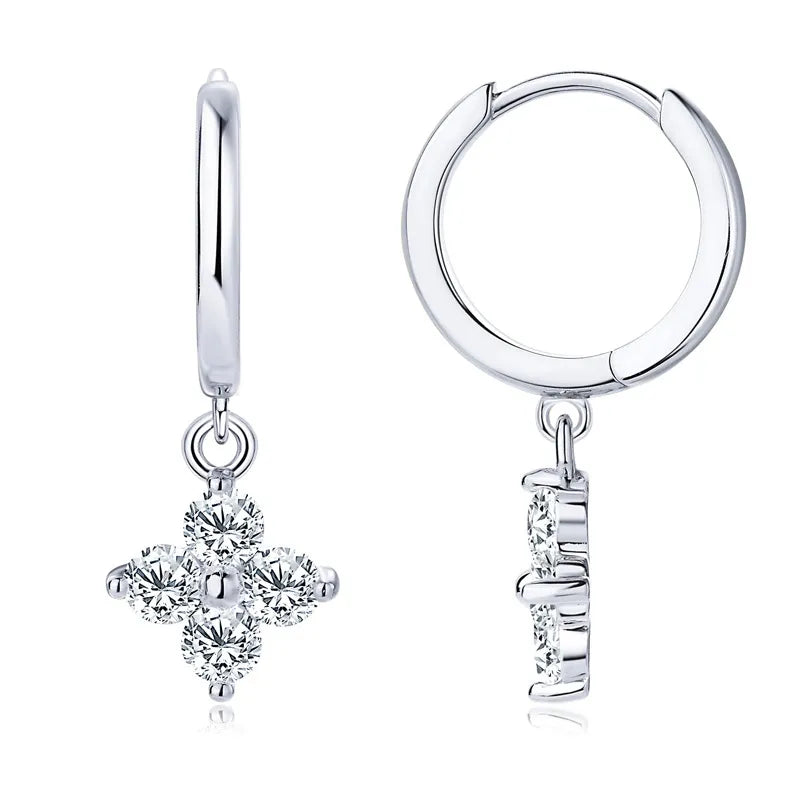 ORECCHINI HOOP ARGENTO MOISSANITE 2.16 CARATI