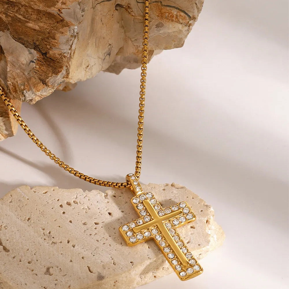 COLLANA CROSS ORO PLACCATO 18K