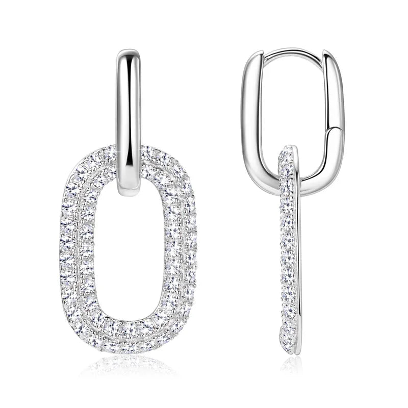 ORECCHINI CHAIN ARGENTO MOISSANITE 2.16 CARATI
