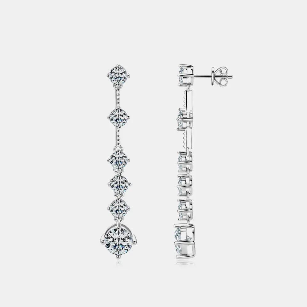 ORECCHINI FILO ARGENTO MOISSANITE 4 CARATI