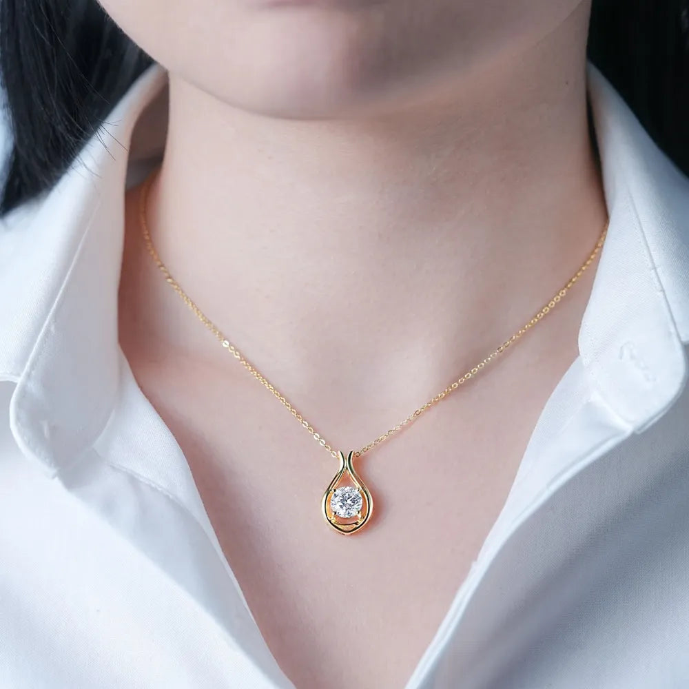 COLLANA GOCCIA ARGENTO MOISSANITE 2 CARATI