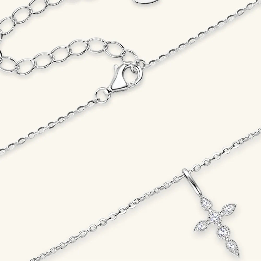 COLLANA CROCE ARGENTO MOISSANITE