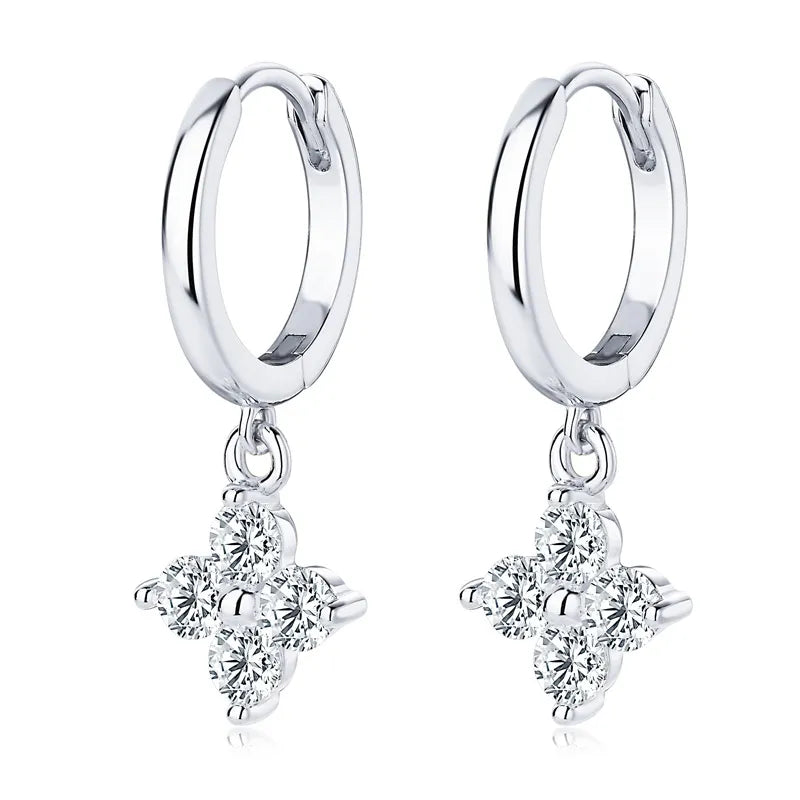 ORECCHINI HOOP ARGENTO MOISSANITE 2.16 CARATI