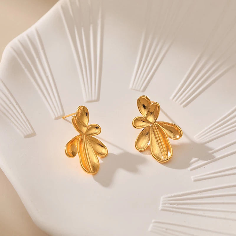 ORECCHINI FOGLIA ORO PLACCATO 18K