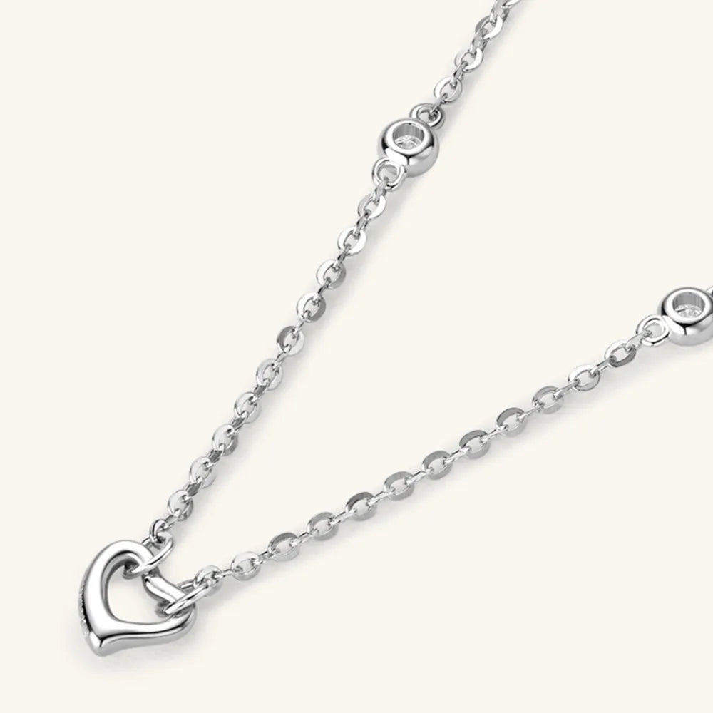 COLLANA HEART ARGENTO MOISSANITE