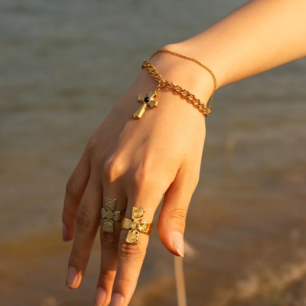 BRACCIALE CROCE PENDENTE