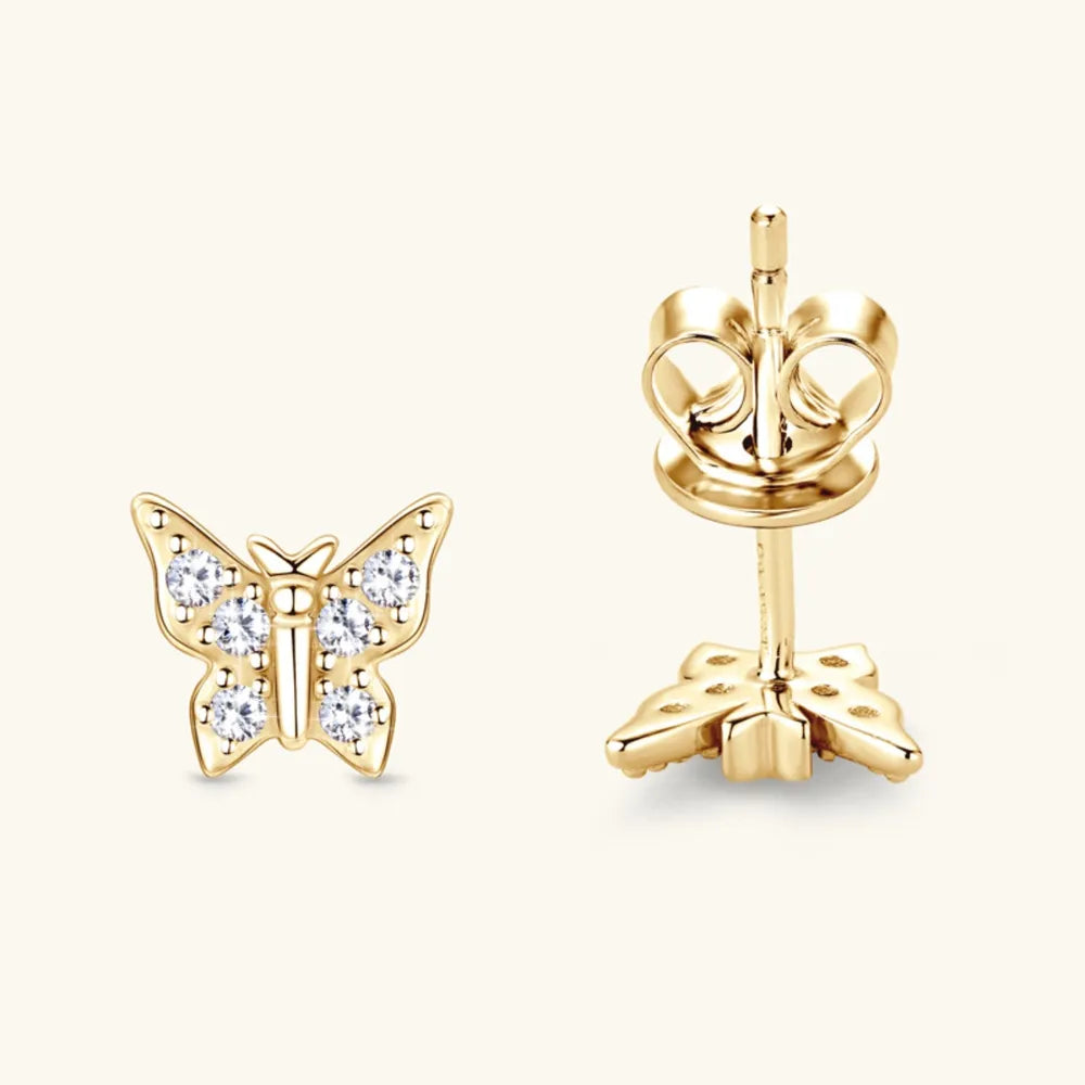ORECCHINI FARFALLA ARGENTO MOISSANITE