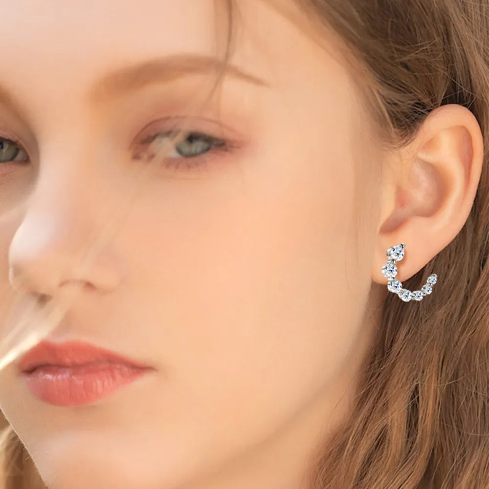 ORECCHINI STUD ARGENTO MOISSANITE