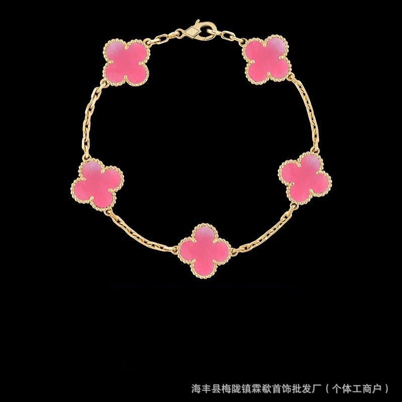 BRACCIALE QUADRIFOGLIO PLACCATO ORO ROSA 18K