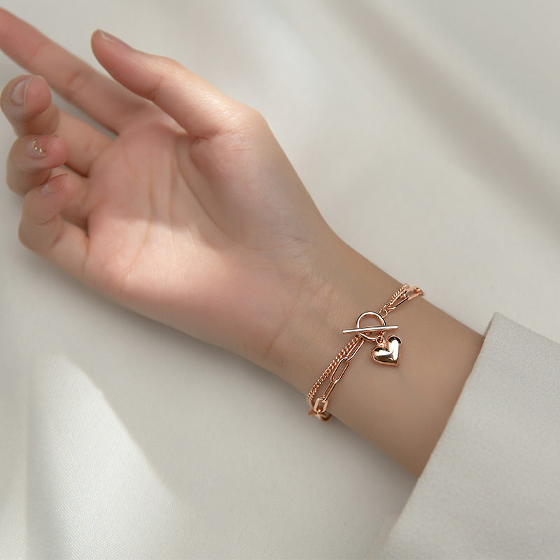 BRACCIALE ROMANTIC HEART ARGENTO