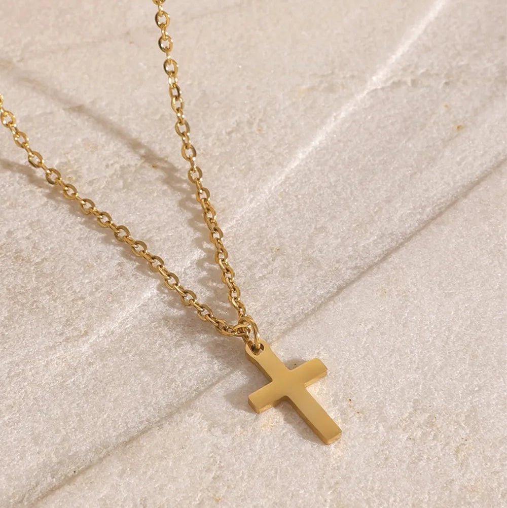 COLLANA THREE CROSS ORO PLACCATO 18K