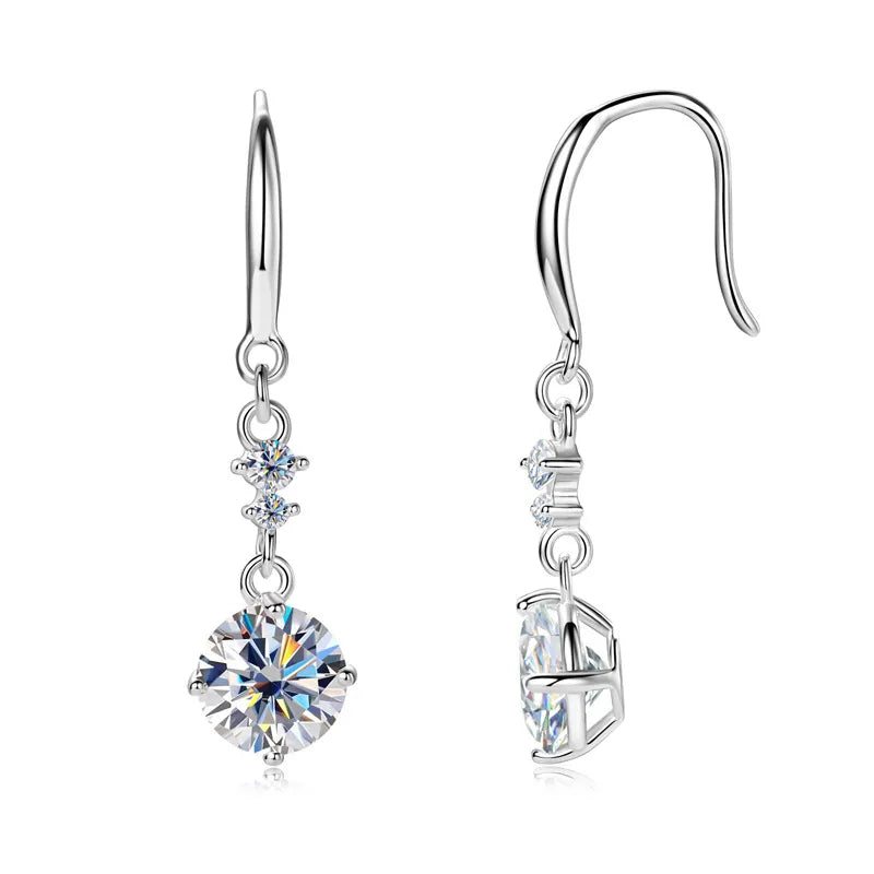 ORECCHINI LUCE ARGENTO MOISSANITE 2 CARATI