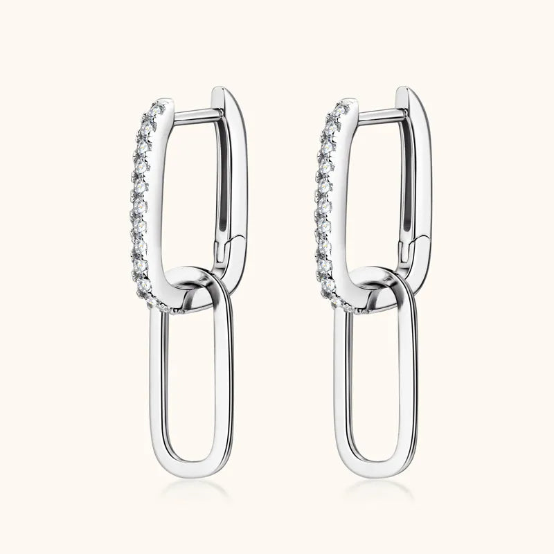 ORECCHINI CHAIN ARGENTO MOISSANITE