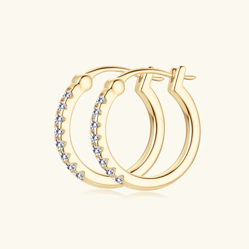 ORECCHINI HUGGIE ARGENTO MOISSANITE