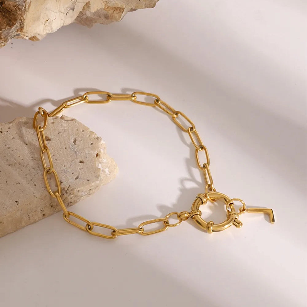 BRACCIALE LETTER PLACCATO ORO 18K